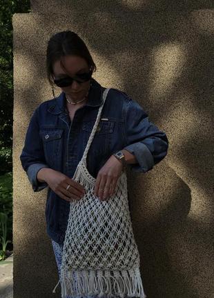 Авоськая сумка плетеная шоппер4 фото