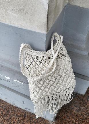 Авоськая сумка плетеная шоппер7 фото
