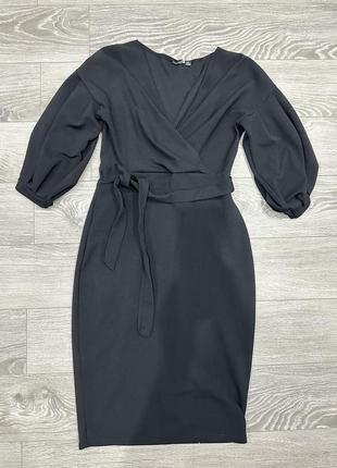 Вечірня чорна сукня, з паском, стан ідеальний, розмір 2хл