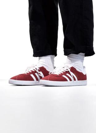 Брендові чоловічі кросівки / якісні кросівки adidas gazelle red на кожен день