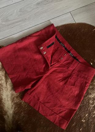 Marks &amp; spencer красные шорты лен