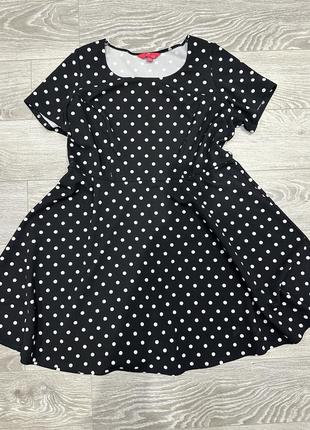 Сукня міні в горошок, розмір 2-3хл, стан ідеал