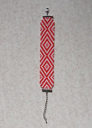 Красный браслет в украинском стиле украшения ручная работа аксессуары 2024