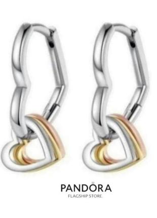Серьги серебро silver_pandora original кольца трансформеры