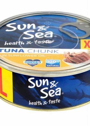 Шматочки смачного тунця в соняшниковій олії.
омега -3. 
100% натуральний.
велика банка xxl. 785 гр.

термін до 2028р.