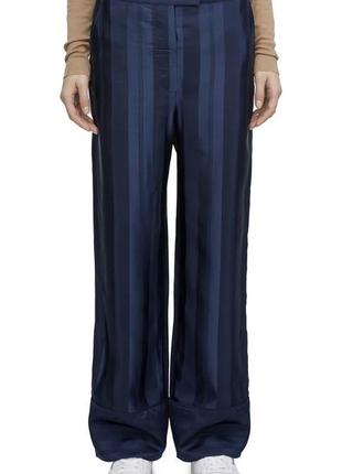 Брюки штаны пижамные в полоску атласные сатиновые из ацетата arket acetate trousers