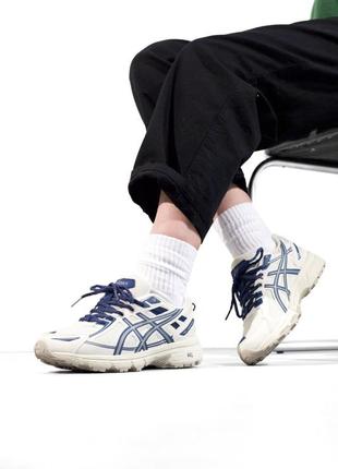 Брендові чоловічі кросівки / якісні кросівки asics gel-venture 6 white/blue на кожен день1 фото