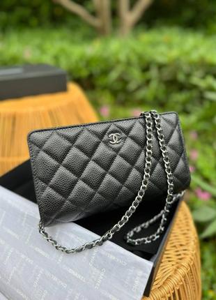 Кожаная сумка клатч в стиле chanel wo