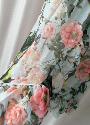 Красива ефектна повітряна сукня шифон на підкладці відкриті плечі волани ефект запаху носити можна в7 фото