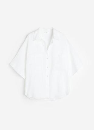 H&m жіноча сорочка, 100% льон, короткий рукав.