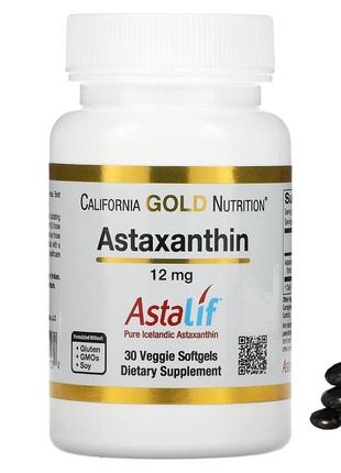 California gold nutrition astalif чистий ісландський астаксантин 12 мг 30 вегетаріанських cgn-01103