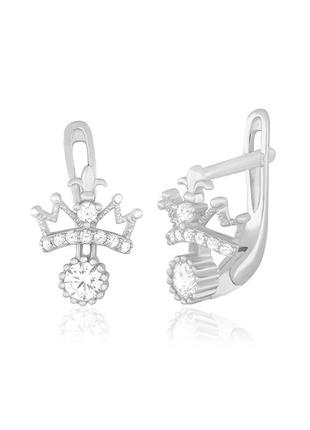 Серебряные серьги с фианитами