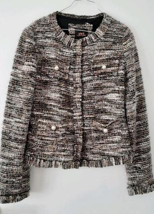 Твідовий піджак брендовий жакет твідовий блейзер з перлинами оверсайз піджак viva...
