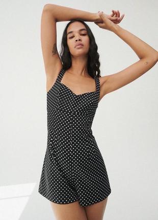 Новый черный комбинезон в горошек от zara join life s коттон