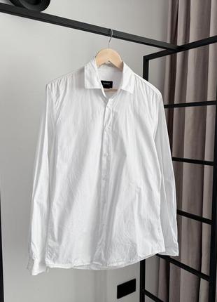 Белая хлопковая рубашка pullandbear