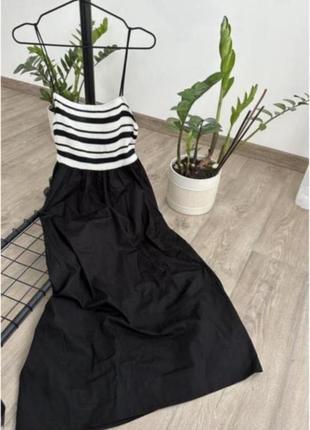 Сукня довга у смужку на бретелях від zara m1 фото