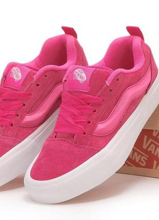 Женские кроссовки vans knu skool white pink premium женские кеды венс премиум олд скул кну