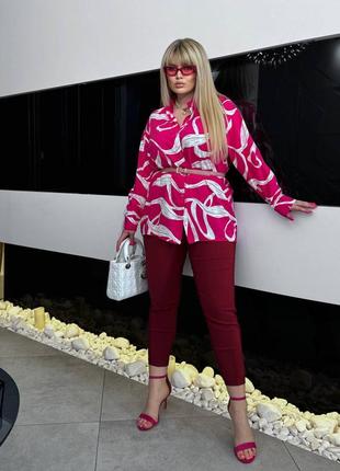 Стильный женский костюм брюки с рубашкой в расцветках рр 48-586 фото