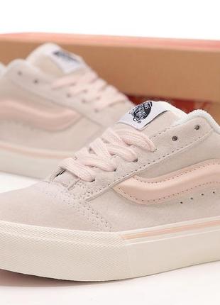 Жіночі кросівки vans knu skool white pink premium жіночі кеди венс преміум олд скул кну