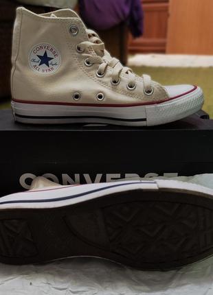 Оригинал кеды converse ctas hi 36 размер, 22.5 см светло-бежевые