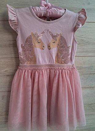 Нарядное платье единорожки primark 3г