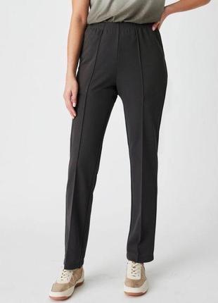 Черные классические эластичные брюки на резинке батал большой размер uk24 damart #3145