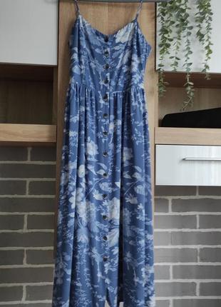 H&m довгий літній сарафан, сукня у квітковий принт, максі плаття на бретелях