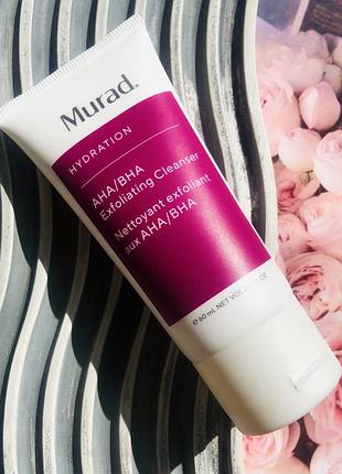 🩷 засіб для очищення обличчя murad hydration aha/bha exfoliating cleanser