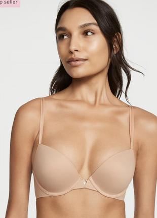 Бюстгальтер victoria’s secret very sexy love cloud push-up plunge bra оригінал тілесний бежевий бюст