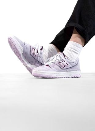 Брендові чоловічі кросівки / якісні кросівки new balance 550 в біло-фіолетовому кольорі на кожен день