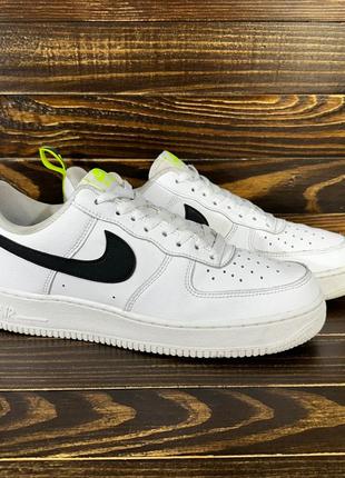 Nike air force 1 white volt black reflective оригинальные кеды