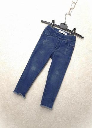 Denim co детские джеггинсы на резинке джинсы синие котоновые на все сезоны на девочку 3-4года