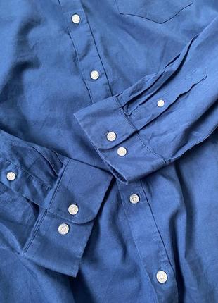 Базовая синяя льняная рубашка батального размера,jacamo,p.4xl-5xl5 фото
