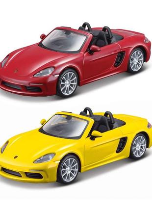 Машинка bburago 1:32 porsche 718 boxster открываются двери18-43049