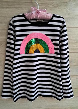 Реглан в полоску waikiki 9-10л реглан паетки