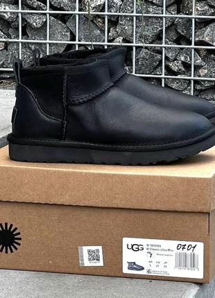 Ugg ultra mini black leather 36