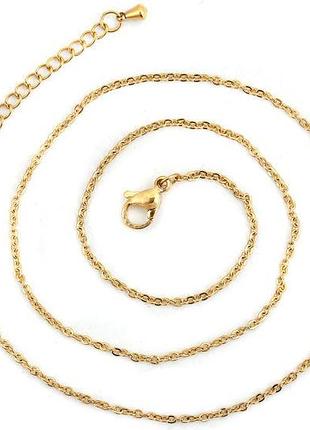 Цепочка основа finding цепочка карабин удлиннитель золотистая нержавеющая сталь 2 мм х 1.5 мм 41 см