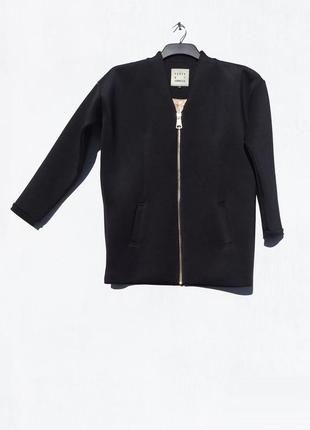 Стильная чёрная куртка пальто из неопрена karen by simonsen