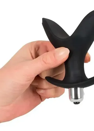 Анальная пробка-расширитель с вибрацией black velvets vibrating anchor plug xl - 12,2*9,3 см