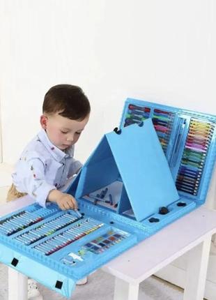Набор для детского творчества в чемодане из 208 предметов голубой