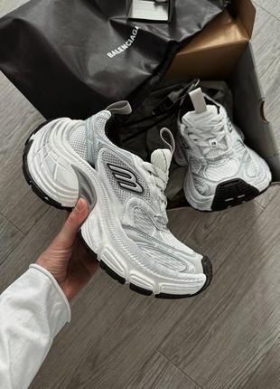 Круті жіночі та чоловічі кросівки у стилі balenciaga 10xl sneaker in white black gris premium білі
