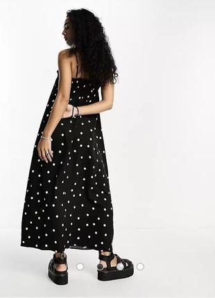 H&m платье-сарафан polka dot из смесовой вискозы с хлопком