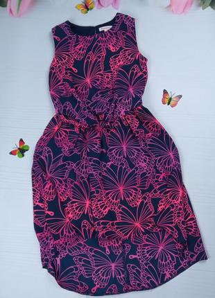 Красивое шифоновое платье в бабочки на 9роков