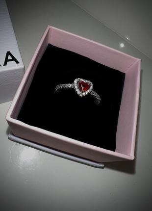 Кольцо pandora красное сердце супер цена!! кольца pandora )