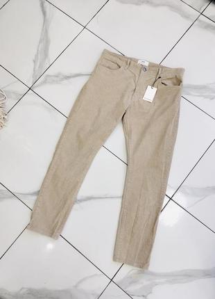 Новые мужские вельветовые джинсы беж marks & spencer 34