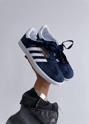 Женские кеды adidas gazelle blue/white