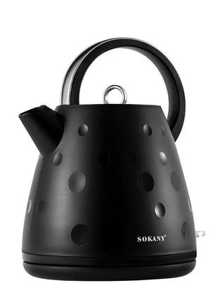 Электро чайник 1.7 литра sokany бесшумный электрочайник 1850 вт электрический чайник с диском с фильтром `gr`