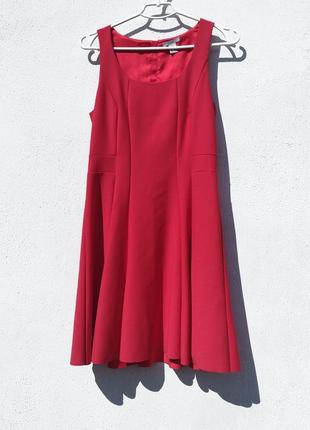 Красное массивное платье h&m