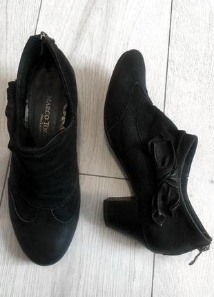Marco tozzi туфлі німеччина натуральна шкіра чорні оригінал 36 розмір