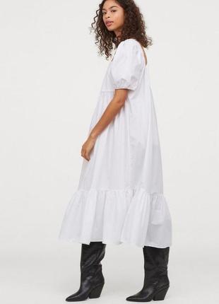 Красиве біле плаття вільного крою h&m сукня ярусний сарафан h&m
